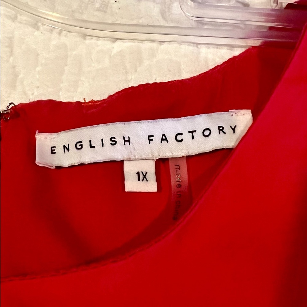 English Factory Red Ruffle Sleeve Dress - Picture 3 of 3